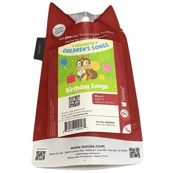 Tonies Favorite Childrens Songs Birthday Songs Audio Figure Ages 3+ For Toniebox - Picture 3 of 4